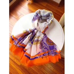 Replica Hermes Orange Border 90cm Silk Scarf