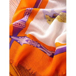 Replica Hermes Orange Border 90cm Silk Scarf