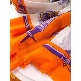 Replica Hermes Orange Border 90cm Silk Scarf