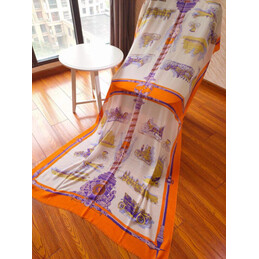 Replica Hermes Orange Border 90cm Silk Scarf