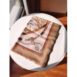 Replica Hermes Beige Horse Print 90cm Silk Scarf