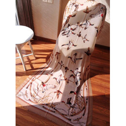 Replica Hermes Beige Horse Print 90cm Silk Scarf
