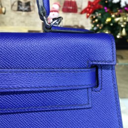 Replica Hermes Royal Blue Kelly 28 Palladium Hardware Bag