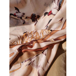 Replica Hermes Beige Horse Print 90cm Silk Scarf