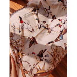Replica Hermes Beige Horse Print 90cm Silk Scarf