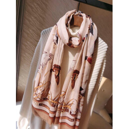 Replica Hermes Beige Horse Print 90cm Silk Scarf