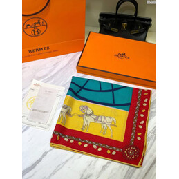Replica Hermes Green Buckle Print 90cm Silk Scarf