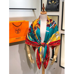 Replica Hermes Green Buckle Print 90cm Silk Scarf