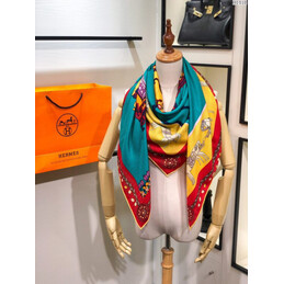 Replica Hermes Green Buckle Print 90cm Silk Scarf