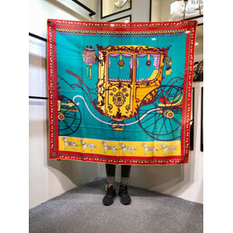 Replica Hermes Green Buckle Print 90cm Silk Scarf