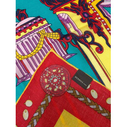 Replica Hermes Green Buckle Print 90cm Silk Scarf
