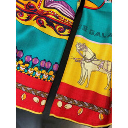 Replica Hermes Green Buckle Print 90cm Silk Scarf