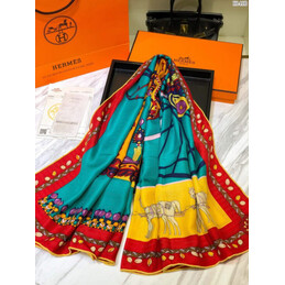 Replica Hermes Green Buckle Print 90cm Silk Scarf