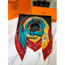 Replica Hermes Green Buckle Print 90cm Silk Scarf