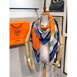Replica Hermes Blue Horse Print 90cm Silk Scarf