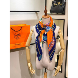 Replica Hermes Blue Horse Print 90cm Silk Scarf