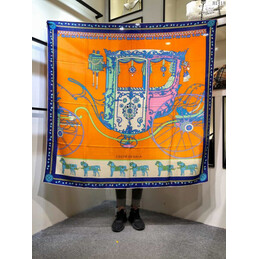Replica Hermes Blue Horse Print 90cm Silk Scarf
