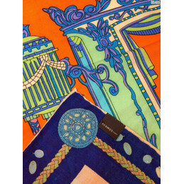 Replica Hermes Blue Horse Print 90cm Silk Scarf