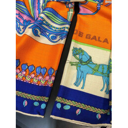 Replica Hermes Blue Horse Print 90cm Silk Scarf