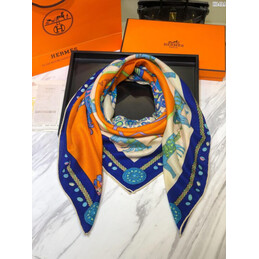 Replica Hermes Blue Horse Print 90cm Silk Scarf