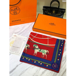 Replica Hermes Red Horse Print 90cm Silk Scarf