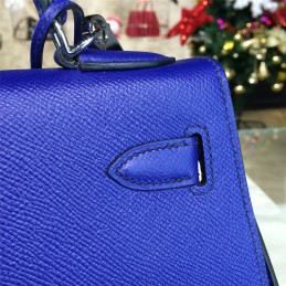 Replica Hermes Royal Blue Kelly 28 Palladium Hardware Bag
