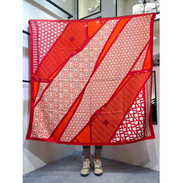 Replica Hermes Red Monogram 90cm Silk Scarf