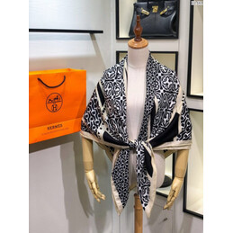 Replica Hermes Black Monogram 90cm Silk Scarf
