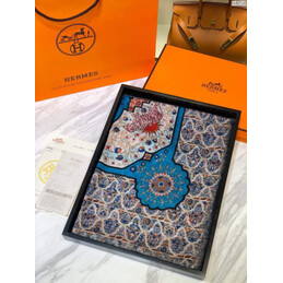 Replica Hermes Blue Medallion 90cm Silk Scarf