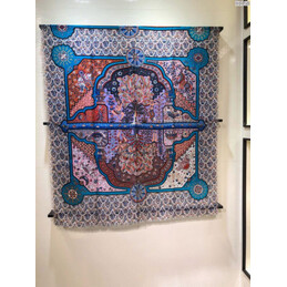 Replica Hermes Blue Medallion 90cm Silk Scarf
