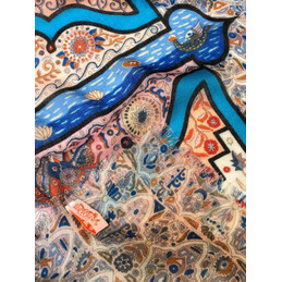 Replica Hermes Blue Medallion 90cm Silk Scarf