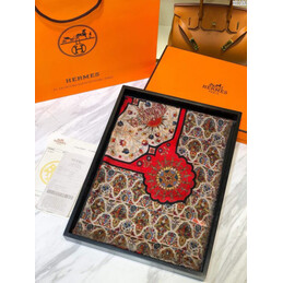 Replica Hermes Red Medallion 90cm Silk Scarf