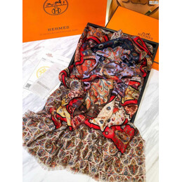 Replica Hermes Red Medallion 90cm Silk Scarf