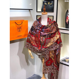 Replica Hermes Red Medallion 90cm Silk Scarf