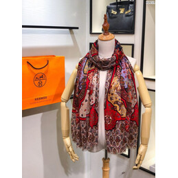 Replica Hermes Red Medallion 90cm Silk Scarf
