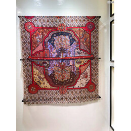 Replica Hermes Red Medallion 90cm Silk Scarf
