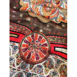 Replica Hermes Red Medallion 90cm Silk Scarf