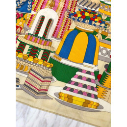 Replica Hermes White Carousel 90cm Silk Scarf