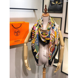 Replica Hermes Black Carousel 90cm Silk Scarf