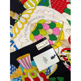 Replica Hermes Black Carousel 90cm Silk Scarf