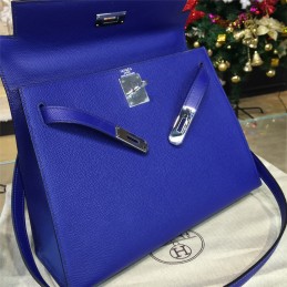 Replica Hermes Royal Blue Kelly 28 Palladium Hardware Bag