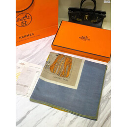 Replica Hermes Gray Buckle Print 90cm Silk Scarf