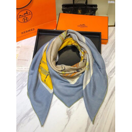 Replica Hermes Gray Buckle Print 90cm Silk Scarf