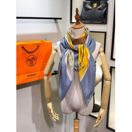 Replica Hermes Gray Buckle Print 90cm Silk Scarf