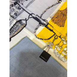 Replica Hermes Gray Buckle Print 90cm Silk Scarf