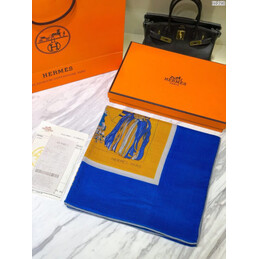 Replica Hermes Blue Buckle Print 90cm Silk Scarf