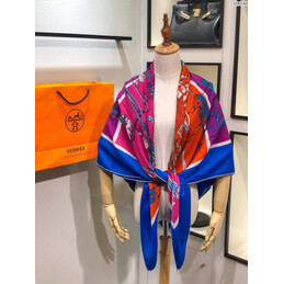 Replica Hermes Blue Buckle Print 90cm Silk Scarf
