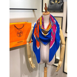 Replica Hermes Blue Buckle Print 90cm Silk Scarf