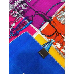 Replica Hermes Blue Buckle Print 90cm Silk Scarf