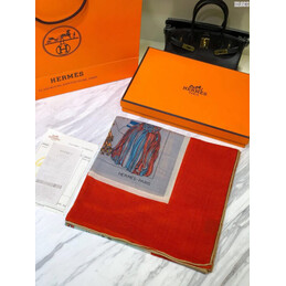 Replica Hermes Red Buckle Print 90cm Silk Scarf
